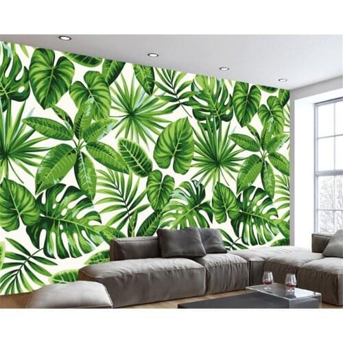 Beibehang 3d wallpaper Modern tropical rain forest plant banana leaf murals living room bedroom television background wallpaper