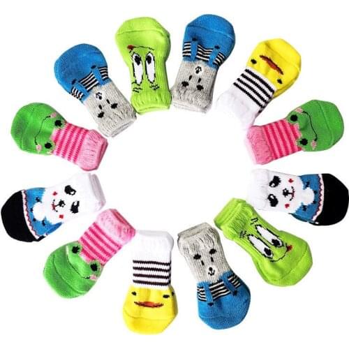 4 Pcs/set of Pet Dog Shoes for Small Medium Dogs,Warm Winter Cotton Anti-slip Shoes Socks,Chihuahua Non-slip Inverted Shoe Cover