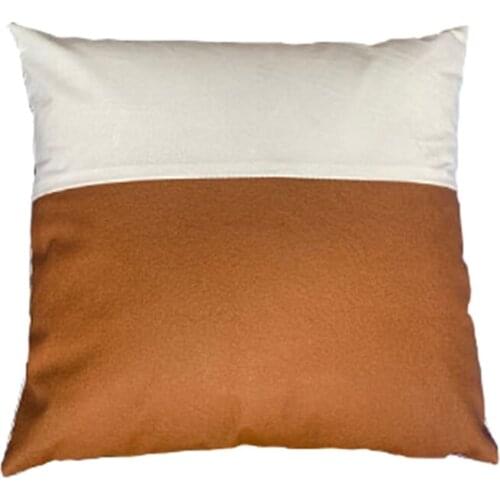 45X45Cm Leather Pu Solid Color Simple European Style Sofa Cushion Covers Pillow Cover Pillowcase Brown Rice White