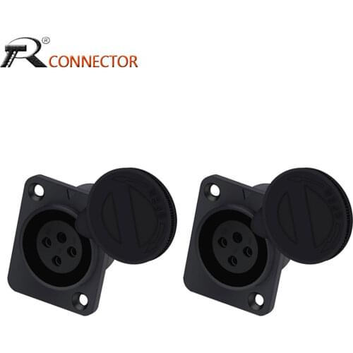 3Pcs/lot XLR Connector 4pin Female Jack Socket XLR Chassis Wire Connector audio Jack Apeaker Microphone MIC Socket Terminal