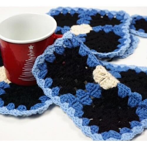 7pcs/set Trade Hand Crochet Doilies Pad Handmade Cup Mat Photo Props Placemat Decorative Mat DIY Clothes Accessory