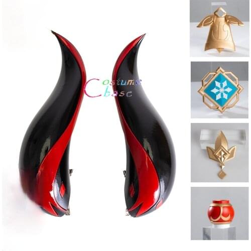 Game Genshin Impact Accessories Gan Yu Cosplay Props Decoration Project Eye of God Waist Neck Horn Toy Prop Hallowen Party