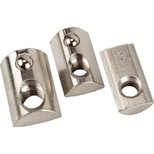 Aluminum Extrusion Profile 2020 3030 4040 4545 CNC M4 M5 M6 M8 Half Round Elasticity Spring Nut Ball Nut,20pcs or 50pcs Optional