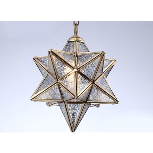 American multiangular pendant light balcony aisle lights bar European single head copper plated Thorn ball glass pendant lamp