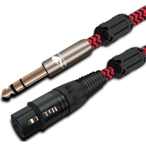 Audio Cable Stereo Male Jack 6.35mm to XLR 3 Pin Female for Microphone Amplifier XLR TRS Angle 6.5mm to XLR