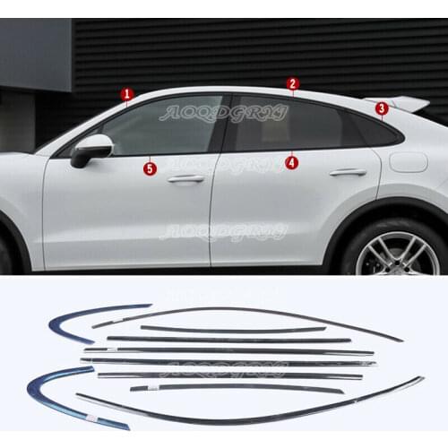 Car Accessories For Porsche Cayenne Coupe 2020-2021 Window Sill Overlay Cover Trim Glossy Black