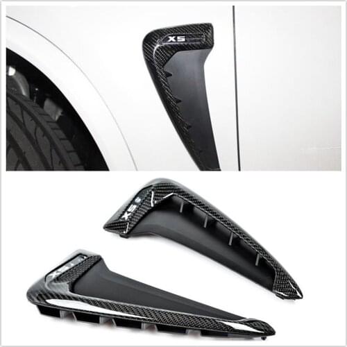 Car Exterior Bumper Side Air Vent Stickers For 2015+ BMW X5 F15 X5M F85 Carbon Fiber Fender Trim Cover