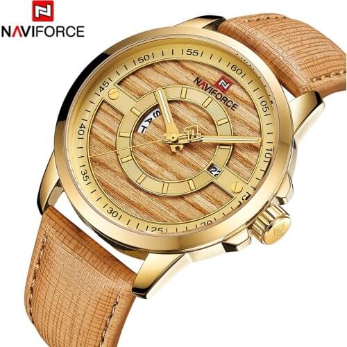 NAVIFORCE Mens Watches Top Brand Luxury Sports Watch Men Military Leather Quartz-watch Waterproof Male Clock Relogio Masculino