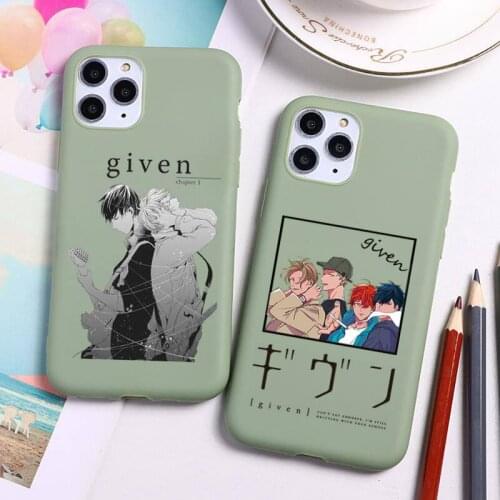 Japan Given Anime Fitted Music Gay Phone Case For iphone 12 11 Pro Max Mini XS 8 7 6 6S Plus X SE 2020 XR Candy green cover