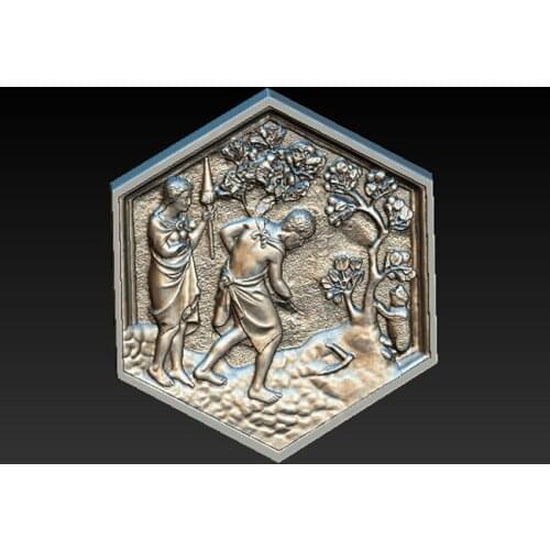 Digital file in STL format 3d model for CNC 3D relief carving engraving tree planting