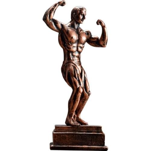AMERICAN RETRO BODYBUILDING MUSCULAR MAN CHARACTER STATUE ABSTRACT FIGURE ARTS SCULPTURE RESIN ART&CRAFT HOME DECORATION R2870