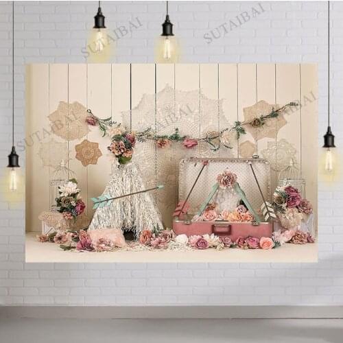Photocall Baby Shower Backdrop Tent Flowers Birthday Party Decor Photography Background for Photo Studio Photographic Prop