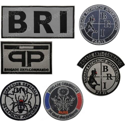 France Police Special Forces Embroidered Patch Tactical Military RAID BRI GIGN Uniform Badge Applique DIY Patches for Clothing