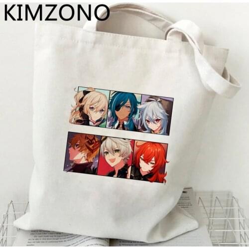Genshin Impact shopping bag shopping eco shopper jute bag bag foldable boodschappentas shoping cloth sac toile