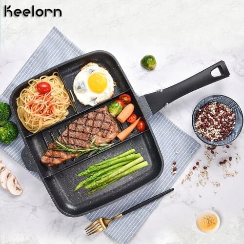 Keelorn 33*27cm Maifanshi Breakfast Pot Home Multi-Function Non-Stick Pan Frying Pan Steak Pot Kithen Tool