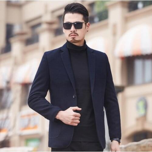 Middle-aged suits men blazer British coats mens casual jacket wine red masculino slim fit casaco jaqueta masculina b