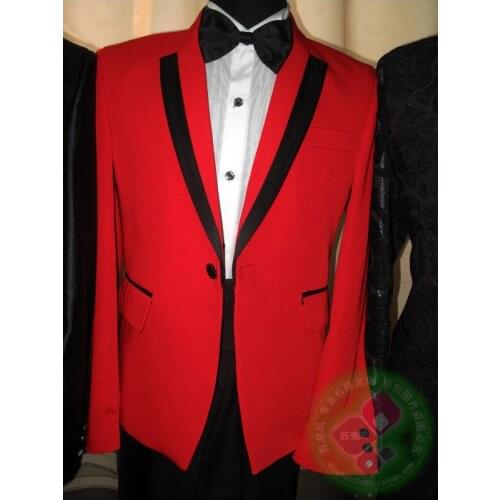Red Clothes Men Slim Suits Designs Stage Costumes For Singers Jacket Men Blazer Dance Star Style Dress Punk Korean Fashion 2XL