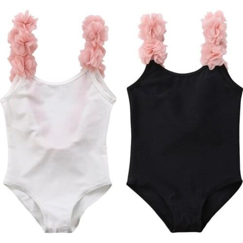 Summer Kids Baby Girls Swimsuit Backless Flower Swimwear Costume Bikini Halter Swimwear Beachwear Outfits