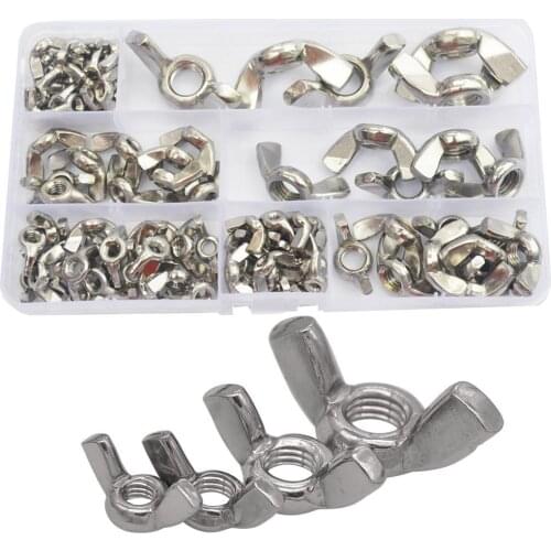 Butterfly Nut Metric Threaded Wing Nuts 304 Stainless Steel Set Assortment Kit M3 M4 M5 M6 M8 M10 M12