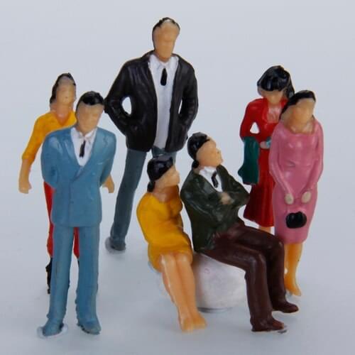 100 Pack 1:50 Scale Painted Model Miniature People Passenger for Park Layout