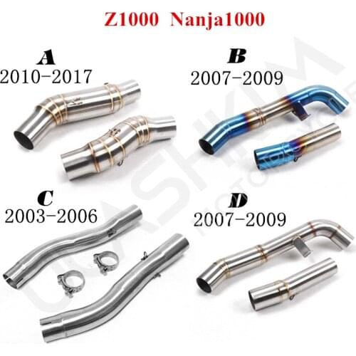 Z1000 Z1 Ninja1000 Motorcycle Full Exhaust System Muffler Escape Modified Middle Link Pipe 2003 to 2017