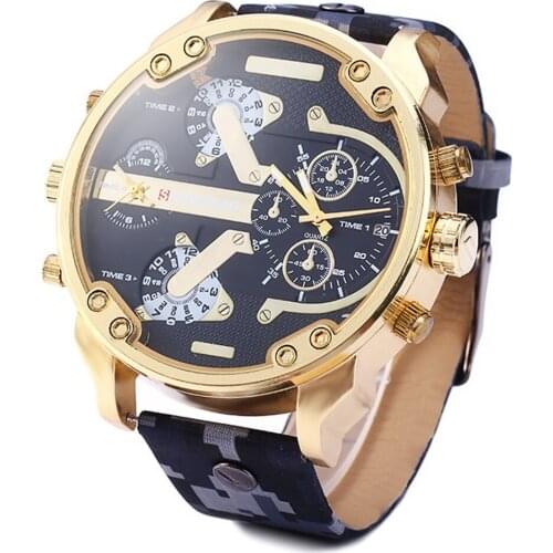 Dual Time Display Camouflage Military Sport Watches Men High Quality Large Dial Quartz Creative Clock Gift Relogio Masculino