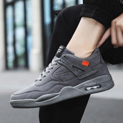 Mens sneakers spring Korean trend mens shoes non-slip sports casual shoes round head large running Vulcanized Shoes