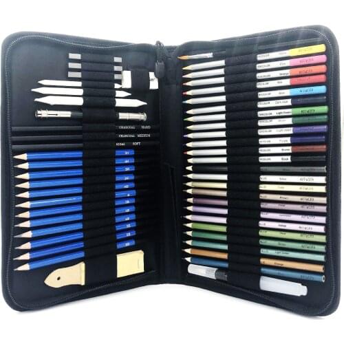 Color Pencil Paint Set 51 Pcs Paint Set Including 39 Colored Drawing Set Professional Adult Kids Drawing Stationery