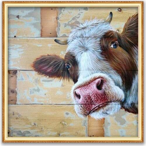 Animal Cow DIY Cross Stitch Embroidery 11CT Kits Craft Needlework Set Cotton Thread Printed Canvas Home Decoration New Design