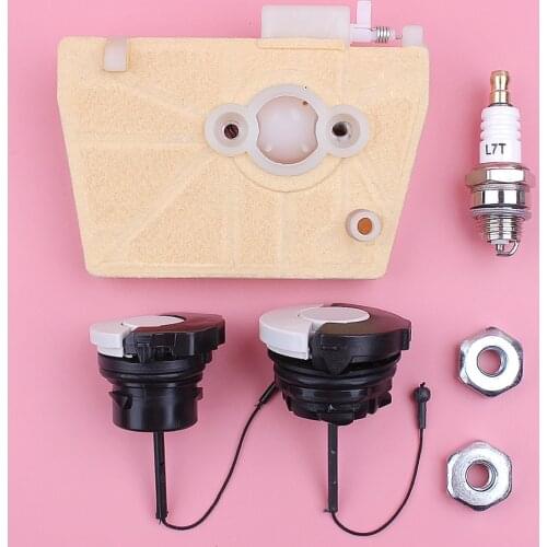 Air Filter Fuel Oil Cap Bar Nut Spark Plug Kit For Stihl 038 MS380 MS381 MS 380 381 Chainsaw Spare Replacement Part