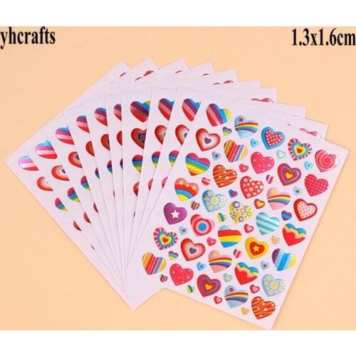 1bag/LOT,Laser heart letter number paper stickers Early educational crafts diy toy Scrapbooking kit School reward label Creative