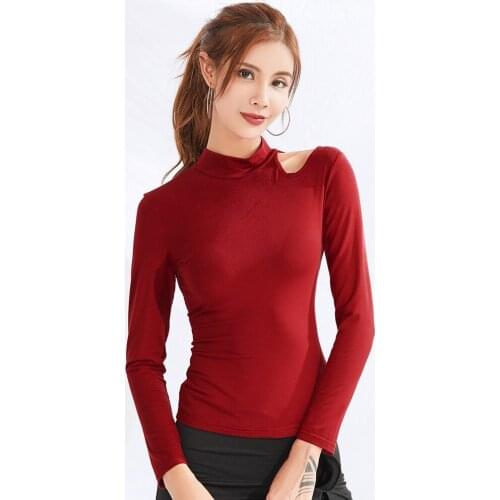 2019 New Latin Dancing Clothes Long Sleeves Practice Dancewear Women Adult Dance Flamenco National Standard Wear 2 Colors B0055