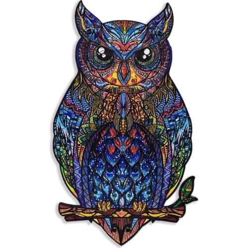 2021 New Wooden Toys Jigsaw Puzzle Fox Elephant DIY Wood Crafts Animal Shapes Fun Educational Toys For Adults And Children