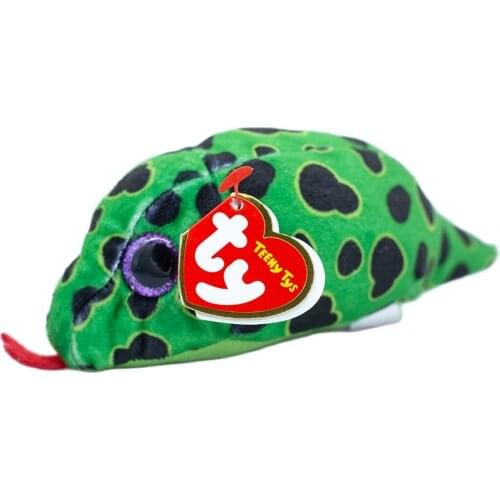 New 4''10CM Ty Beanie Boos Big Eyes Phone Wipe Green Spotted Snake Plush Dolls Collection Stuffed Toy Child Halloween Gift