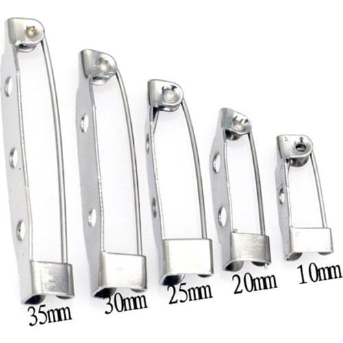 40pcs/lot Brooch Base Back Bar Pins Findings Jewelry Making Handmade DIY Gifts For Women Men White K Tone Iron Metal