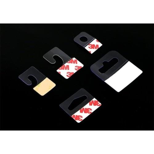 Plastic PVC PET Hang Hanging Tab Hooks On Merchandise Package Box Bag Hangers Peghooks Display J-hook Self Adhesive Style 200pcs