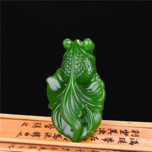 Natural Green Jade Goldfish Pendant Necklace Chinese Hand-carved Charm Jadeite Jewelry Fashion Amulet Gifts for Men Women