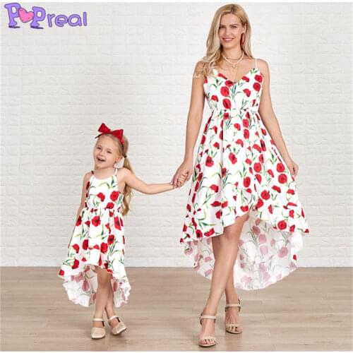 PopReal Mom And Daughter Dress Elegant Off-shoulder Family Matching Clothes Baby Girl Mini Dress Mother And Daughter Outfits