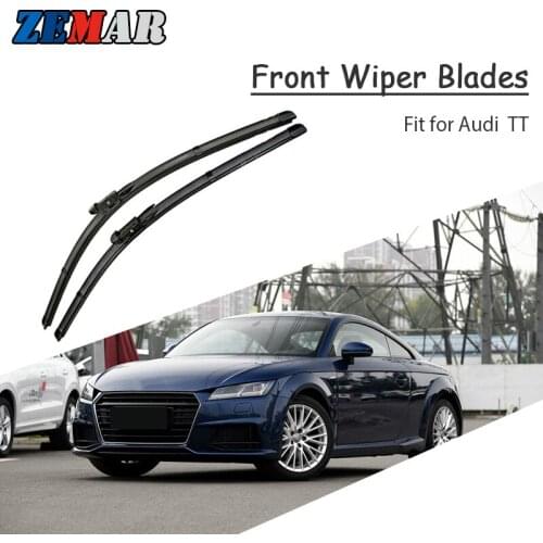 ZEMAR 1set Long Life Rubber Windscreen Front Wiper Blades for Audi TT MK1 MK2 MK3 1998-2017 Auto Accessories