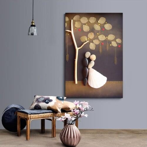 Modern Love under the tree Cartoon edition molduras para parede posters aesthetic DIY wall frame picture frame Print Painting