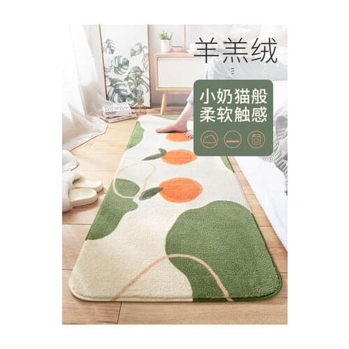 Modern Fashion Bedside Carpet Fruit Leaves Rectangular Soft Non-Slip Mat