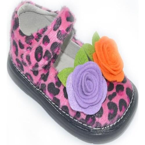 Baby girls shoes leopard printed fabric brown hot pink red black white toddler flat sole for girls sale discount little girl one