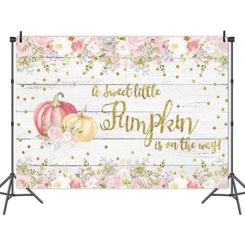 Flower Board Pumpkin Halloween Newborn Party Backdrop Baby Birthday Table Decoration Photography Photo Background Vinyl Banner