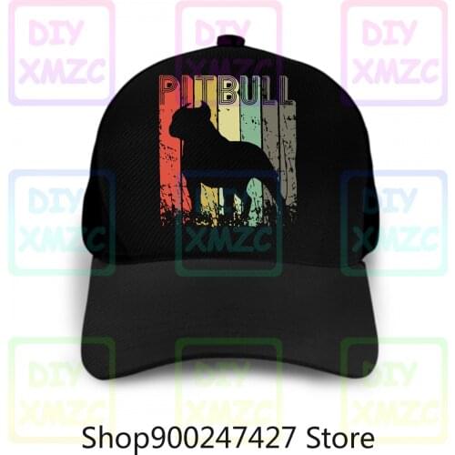 Pitbull Terrier Vintage Baseball Cap Graphic Dog Owner Gift Adult Unisex Hats