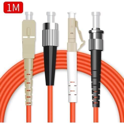 50 pcs/lot LC SC FC ST fiber optic patch cord mm multimode OM1 62.5/125 1 meter FTTH SFP fiber optic pigtail