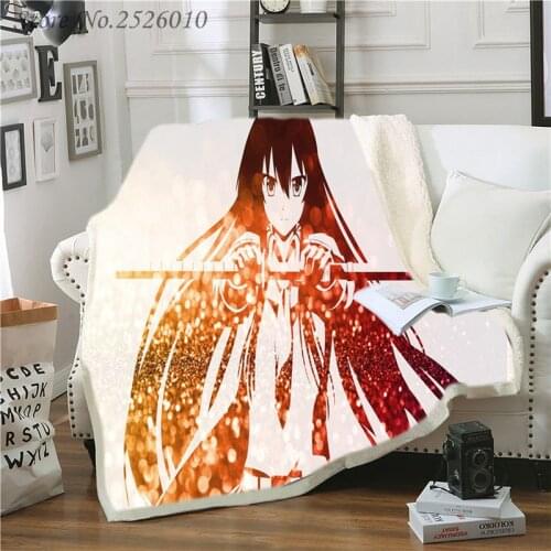 Japan Anime Akame Ga KILL 3D Velvet Plush Blanket Bedspread for Kids Girls Sherpa Blanket Couch Quilt Cover Travel 02