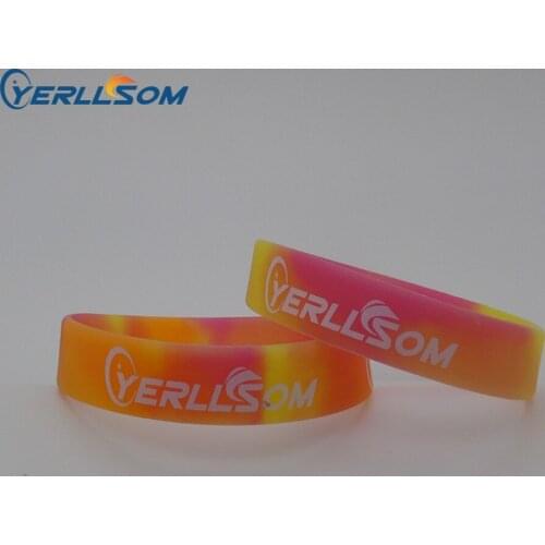 YERLLSOM 100PCS customized personalized silicone wristbands segmented bracelets for events YS071601