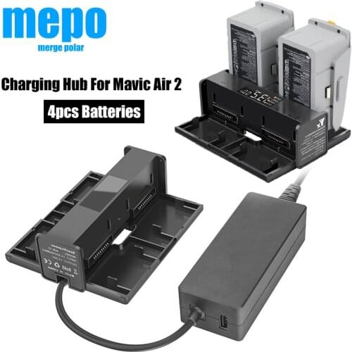 Mavic Air 2 2S Battery Charger 4in1 Charging Hub for DJI Mavic Air2 2S Charger Battery Portable Smart Intelligent LED Drone