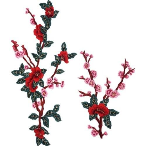 1set Delicate Rose Embroidery Sew on Patches for Clothing Applique DIY Hat Coat Dress Pants Accessories Cloth Sticker