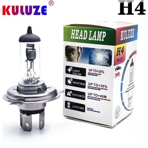 KULUZE 2 Pcs H4 Halogen Bulb High Quality Headlight P43T 12V 60/55W High And Low Light Quartz 24V 70W Car Clear 3200K Head Lamp